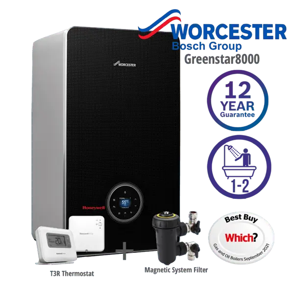 Worcester Bosch 8000 life, 12 year guarantee boiler installation Hull